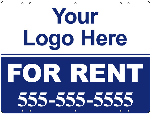 Rental Property Sign Panels With Area For Company Logo, 18h x 24w, Steel